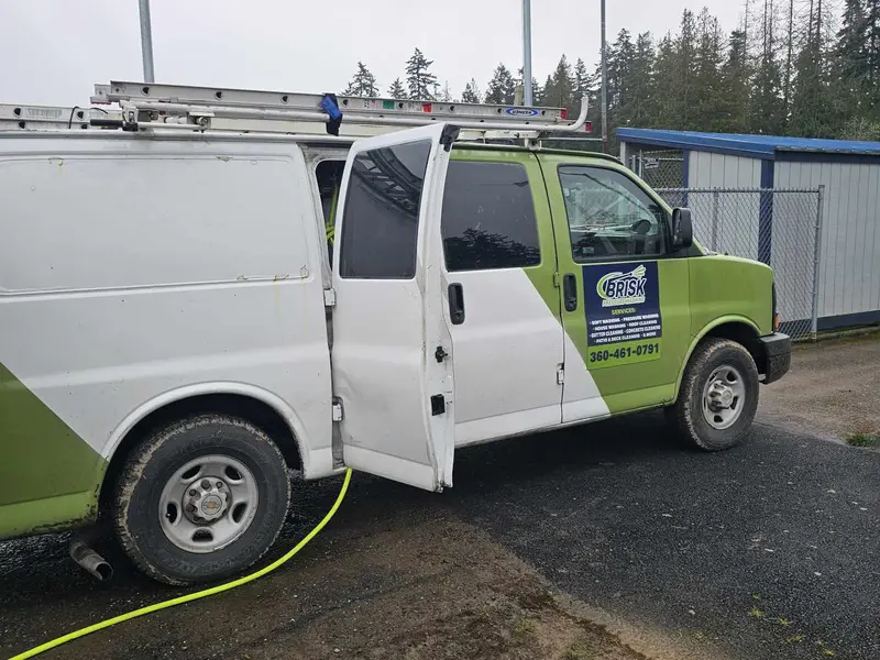 Brisk Pressure Washing van at Lincoln Field, Port Angeles